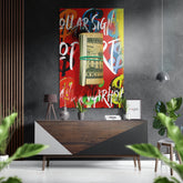 Dollar Brushed Aluminum Dibond Wall Art.